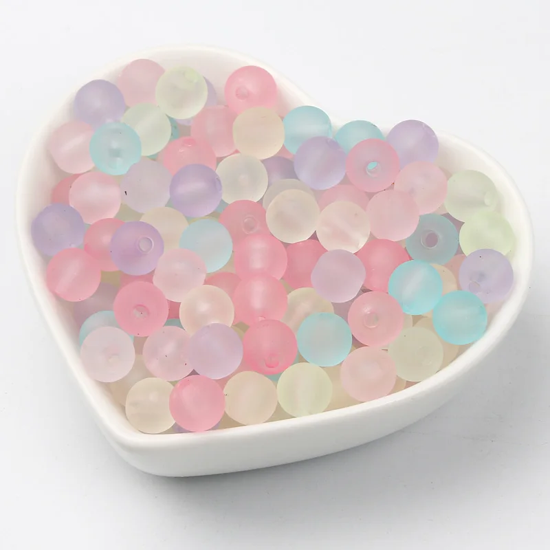 6/8/10/12mm Matte Color Acrylic Pearl Beads Round Loose Spacer Beads For Needlework Jewelry Making Bracelet Diy Crafts