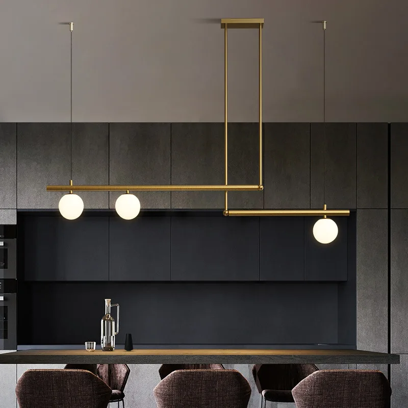 Modern Minimalist LED Chandelier Restaurant Bar Kitchen Pendant lamp Coffee Shop Hanging Light Fixture 110-260V Loft Suspension