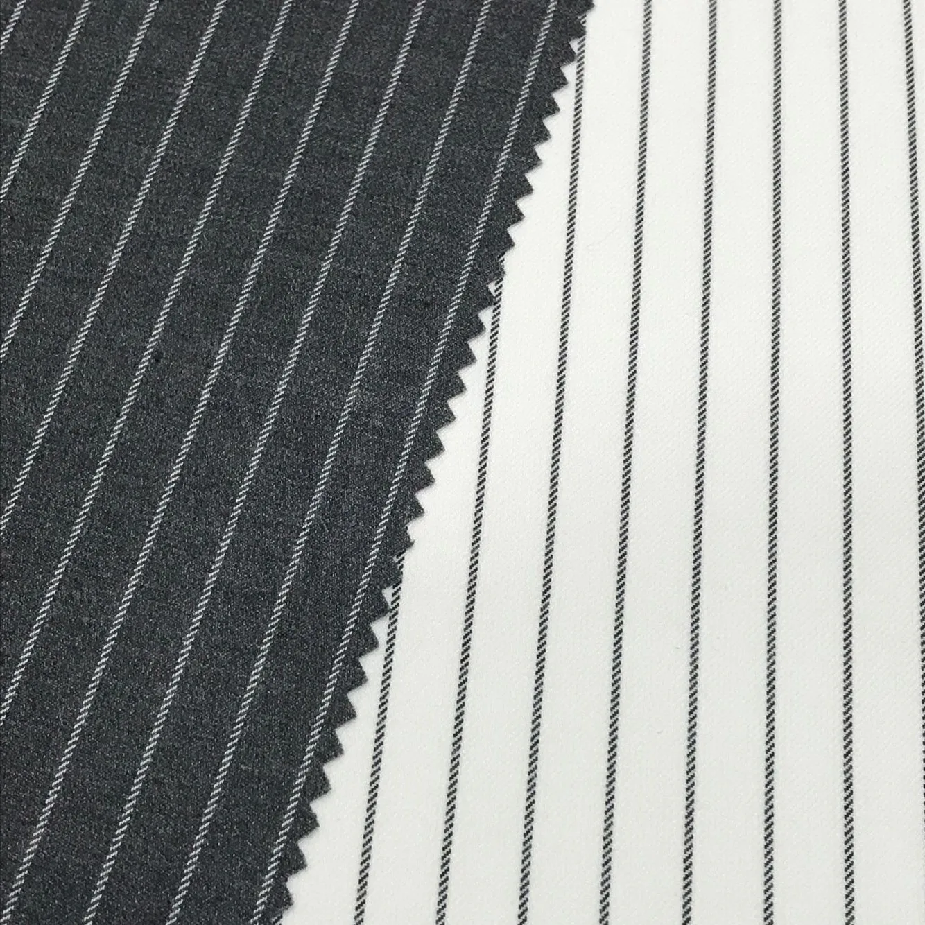 Suit Fabric Tr Strip Elastic Strip Shuttle Woolen Fabric Fabric Uniform Fabric Vertical Stripe Spring and Autumn Suit