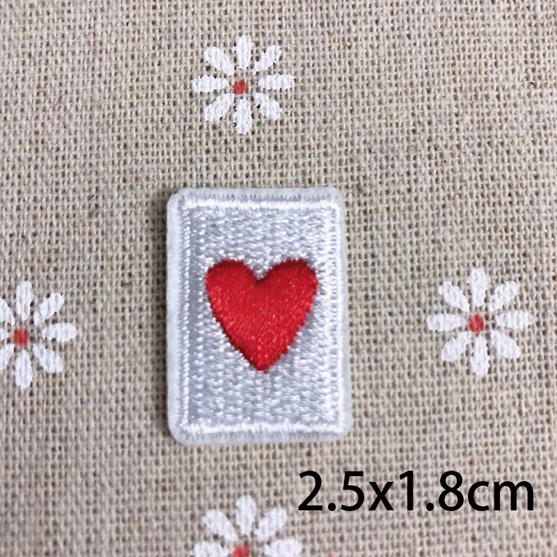 clubs diamond hearts spades Poker Patch Iron On Embroidered Applique Sewing Patches Clothes Stickers Apparel Accessories Badge