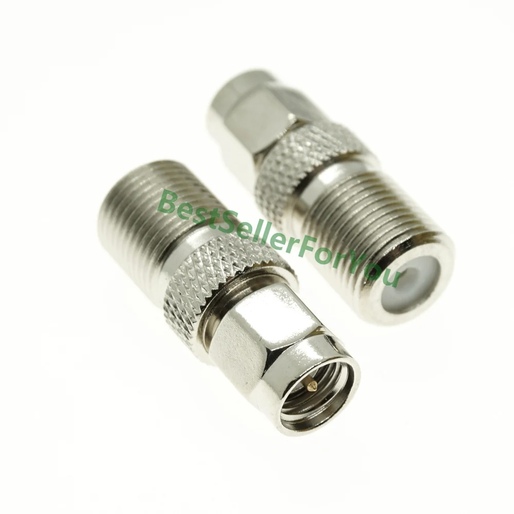 SMA Male Plug to F-Type Female Jack RF Antenna Coax Adapter Converter Connector Nickel