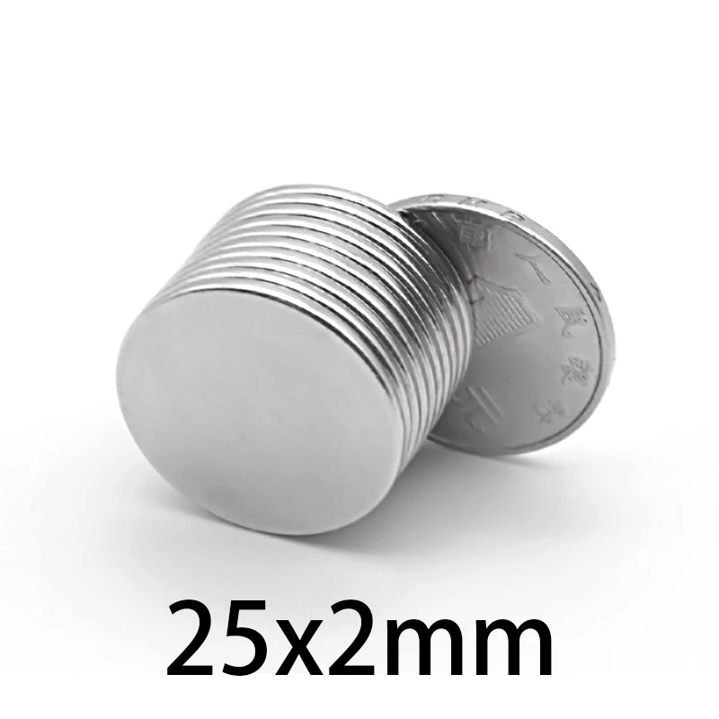 

25x2 Round Powerful Magnetic 25mmx2mm Permanent NdFeB Strong Magnets 25*2mm Sheet Neodymium Magnet 25x2mm