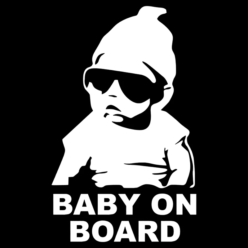 41238 # Die-Cut Vinyl Decal Kid With Glasses,BABY ON BOARD Car Sticker Waterproof Auto Decors on Car Body Bumper Rear Window