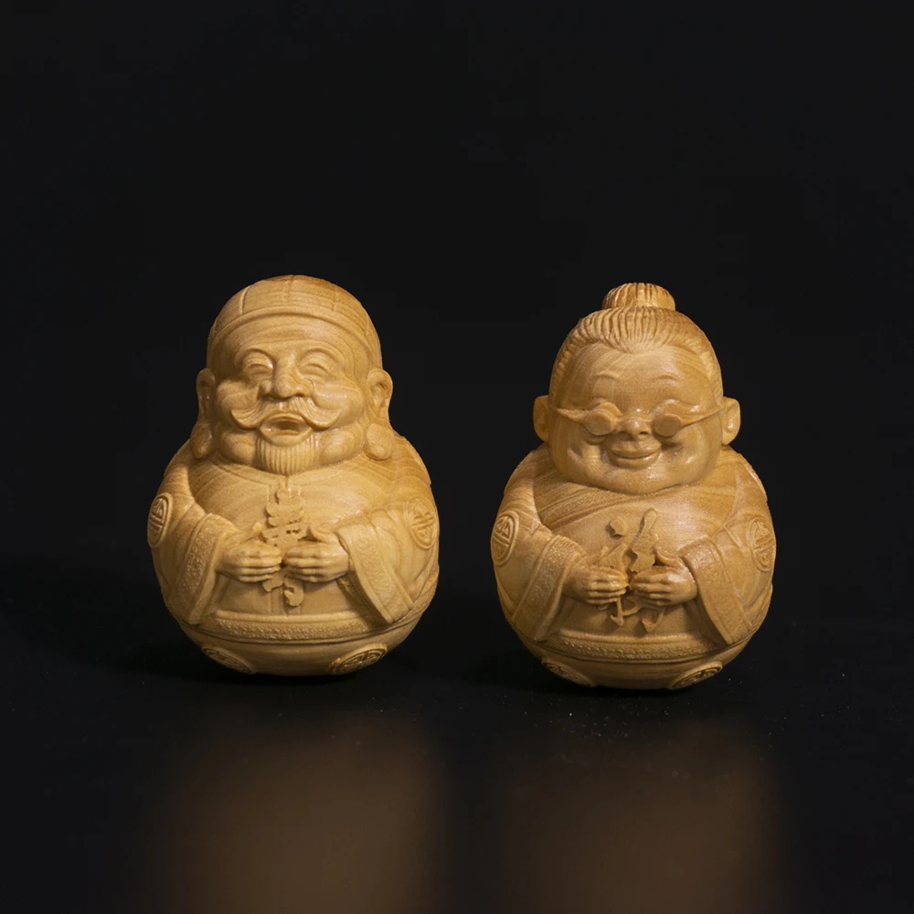 

Деревянная Статуэтка для пожилых пар ручной работы-фигурки долговечности и счастья, семейный Декор ручной работы