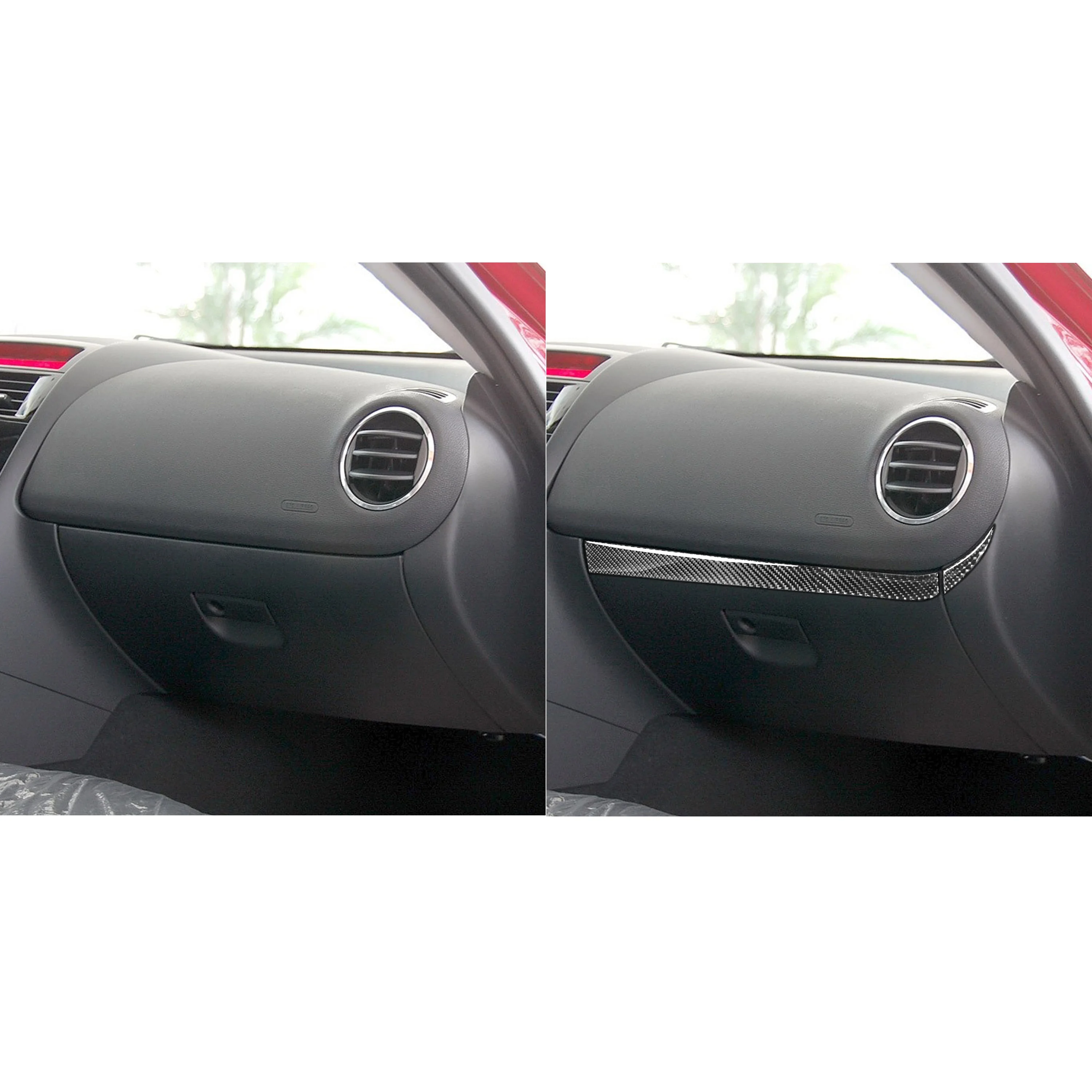 Per Mazda RX8 RX-8 SE3P JM1FE 2004-2008 accessori Co-pilot Storage Dash Trim Strip adesivo interno modificato in fibra di carbonio auto