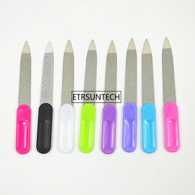 500pcs Multi-functional Stainless Steel Nail File Buffer Double Side Grinding Rod Manicure Pedicure Scrub Nails Art tool F3599