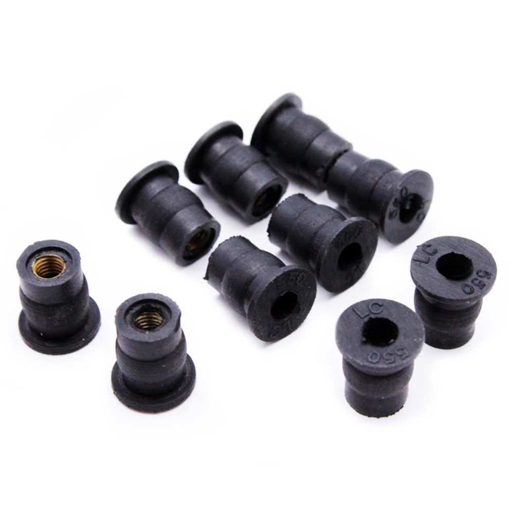 

Windscreen Fairing Rubber Brass Well Nuts M5 10 PCS For Suzuki GSX-R 1300 1000 750 600 Honda CBR 600 900 954 929 Motorcycle