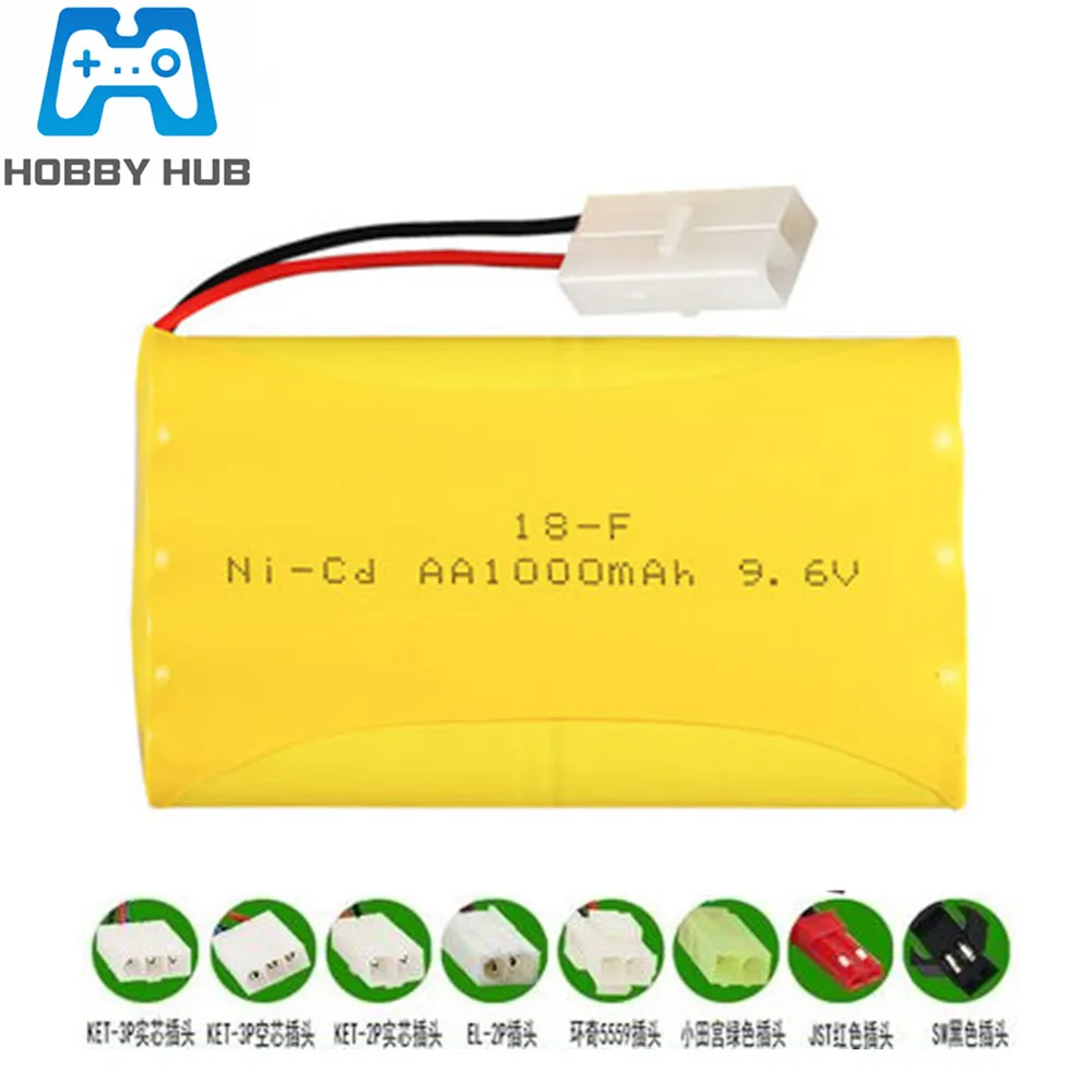 9.6 V 1000 mAh NiCd แบตเตอรี่ 9.6 V AA Pack สำหรับของเล่น RC รถเรือปืนรถบรรทุกอะไหล่ 9.6 V แบตเตอรี่ Tamiya Plug