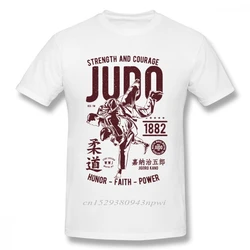 T-shirt unisexe, en coton, de grande taille, avec force et COURAGE JUDO, au Design Unique, 1882