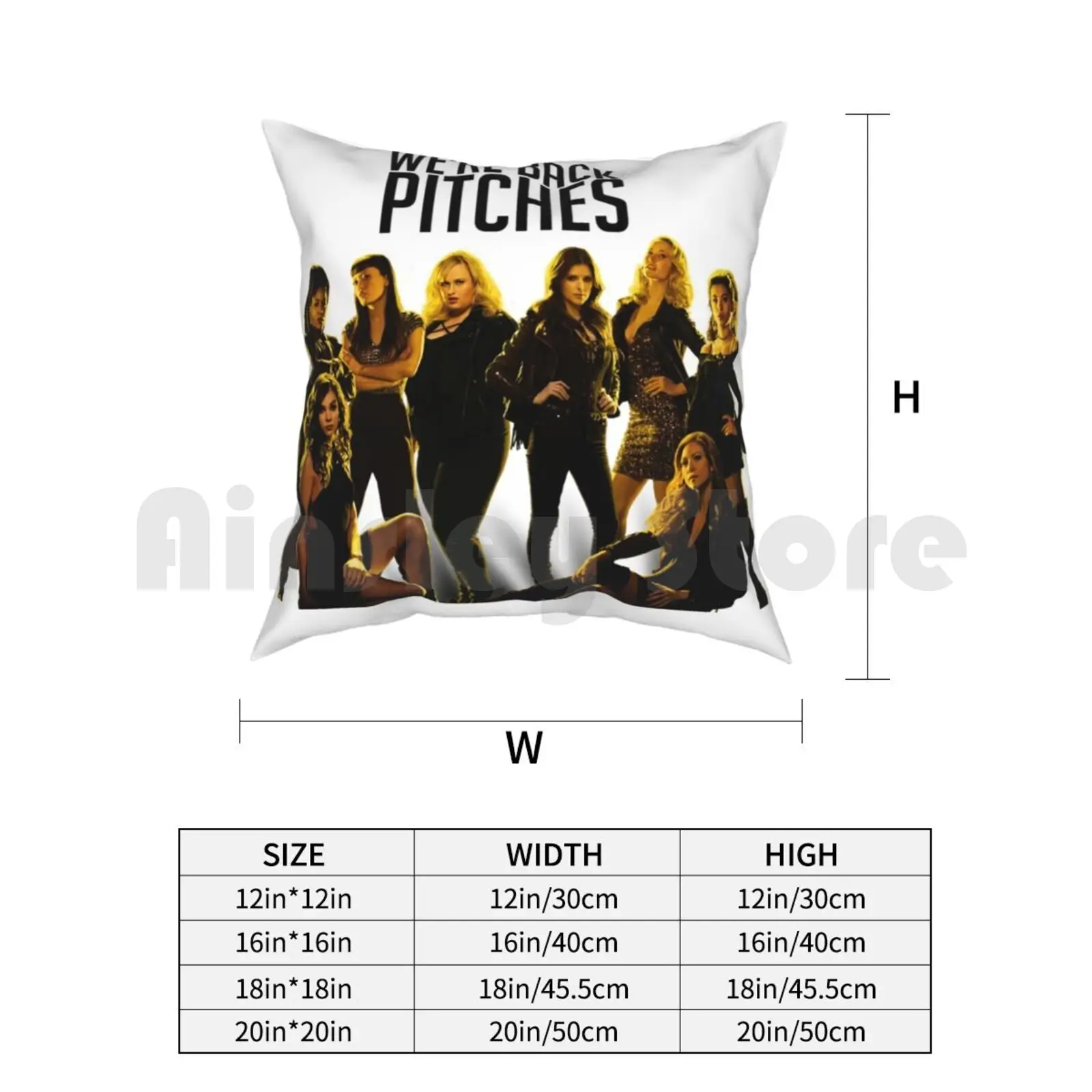 We're Back Pitches-Pitch Perfect 3 كيس وسادة مطبوع منزلي ناعم رمي وسادة الملعب الكمال 3 Pp3 آنا #3