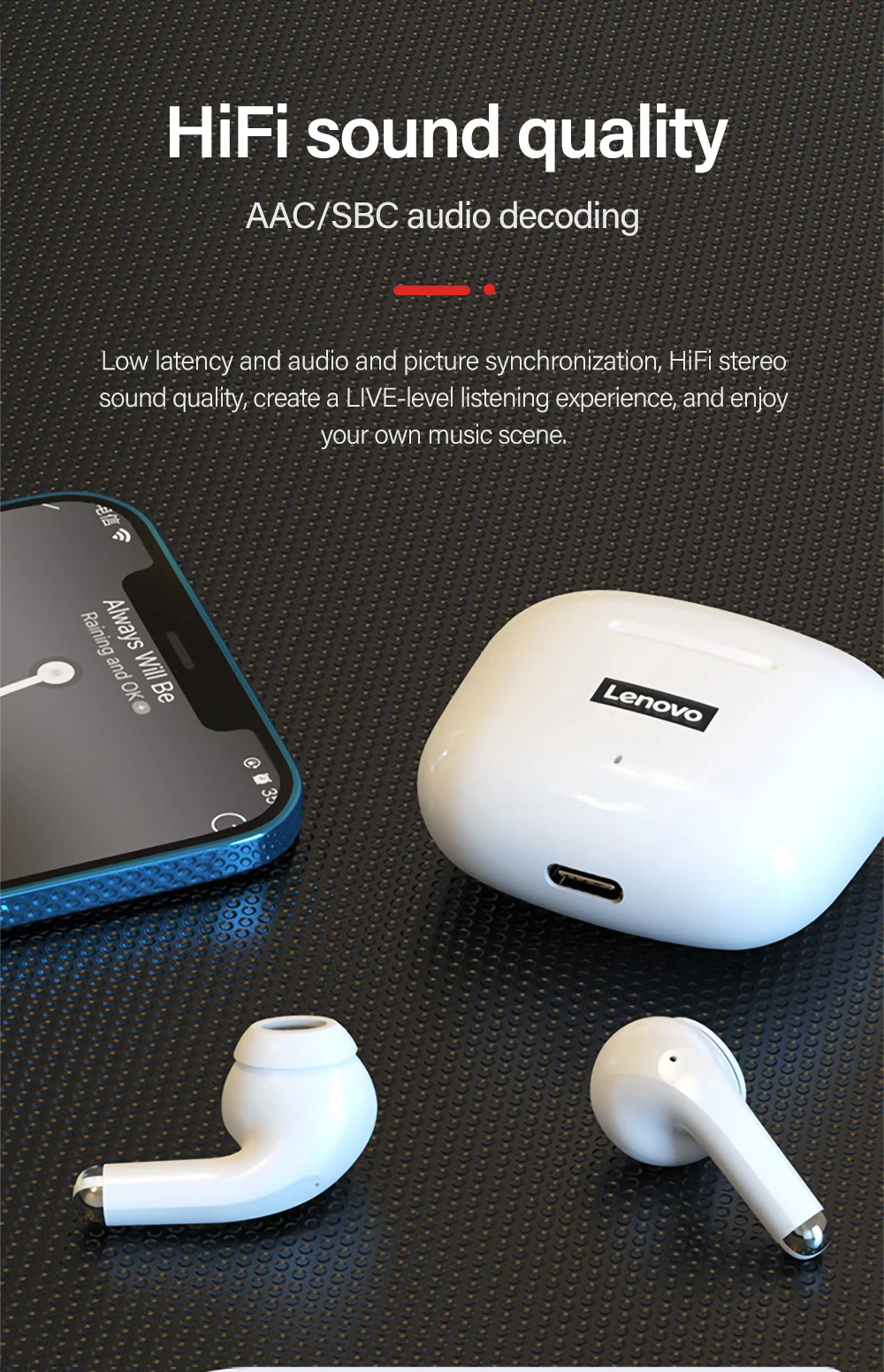 Original Lenovo Thinkplus LivePods LP40pro TWS Semi-in-ear ergonómico 5,1  Bluetooth auricular inalámbrico estéreo llamadas de música auriculares -  AliExpress, image size:1000x1552