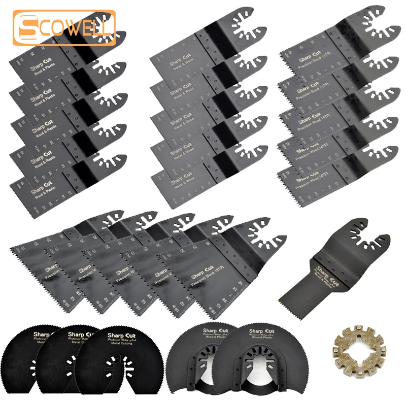 27pcs Plunge Oscillating Multi Saw Blades Wood Metal Cutting Electrical Multimaster Power Tools Accessories DIY Repair Tools Kit