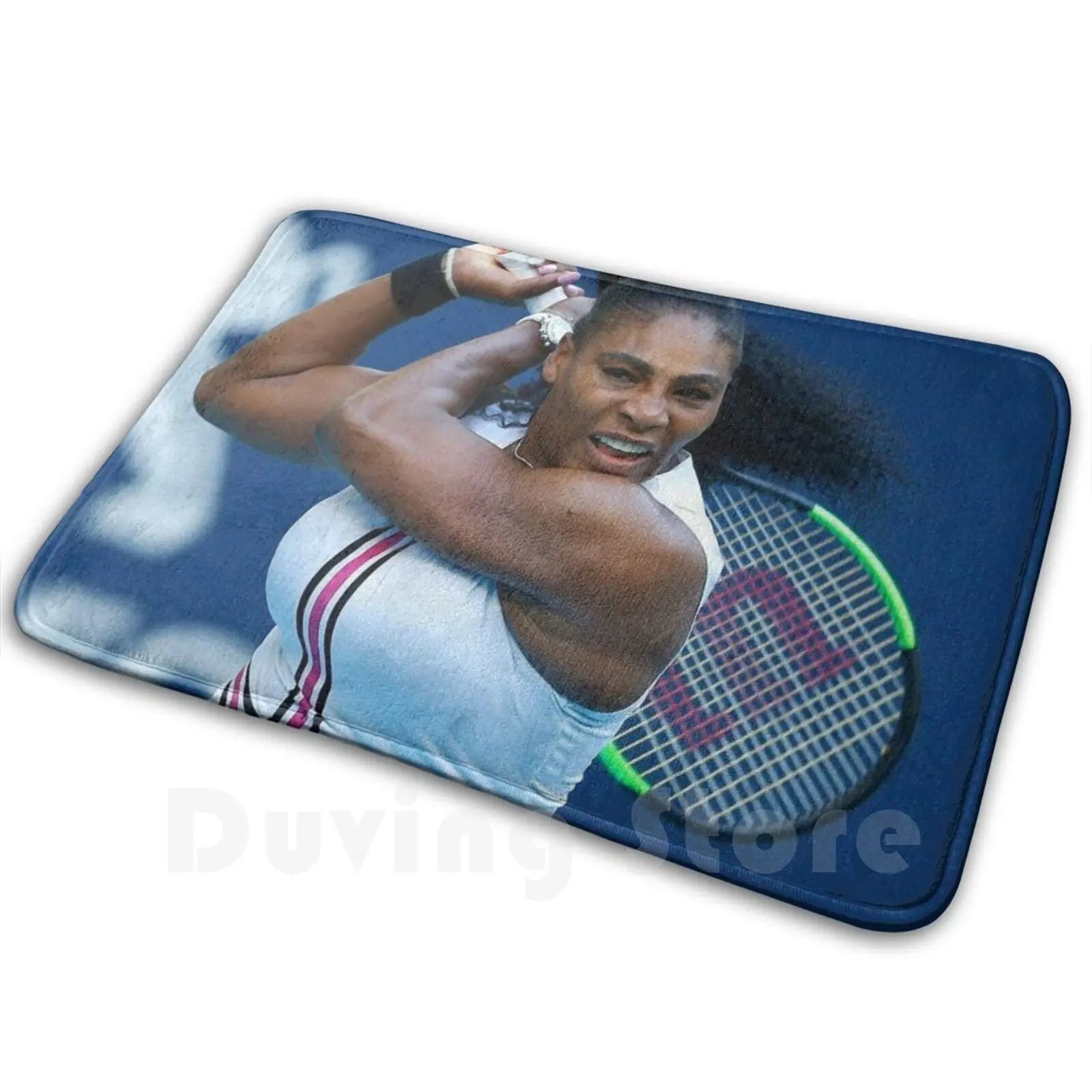 Serena Williams Playing Tennis Mat Rug Carpet Anti-Slip Floor Mats Bedroom Sports Sport Legends Legendary Athlete Hero Serena
