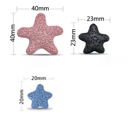 Natural Volcano Lava Stone Star Shape 20mm 23mm 40mm Loose Crafts Beads Lot for Jewelry Making DIY Earring Findings