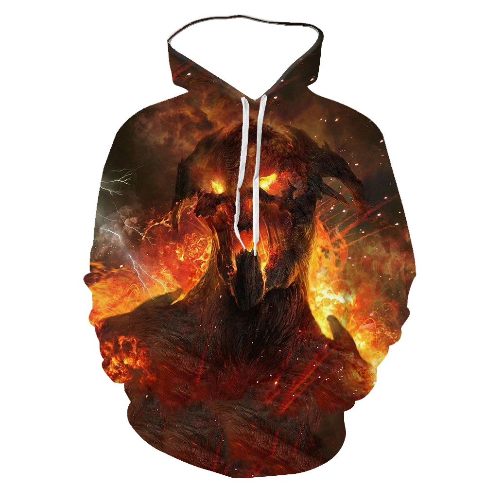 3D Creative Men\'s Volcanic Eruption Lava Spring And Autumn New Printed Hoodie European And American Trend Sports Baseball Shirt