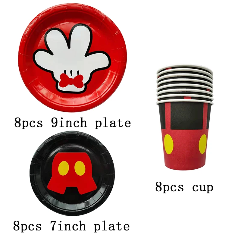 Disney  Mickey Mouse Anniversary Party people party Mickey party tableware set children birthday party supplies decoration Set