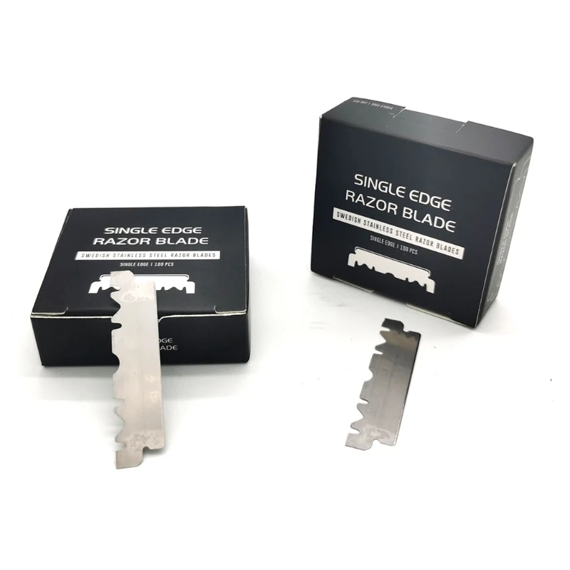 100 stücke Edelstahl Barber Razor Klinge Einzigen Rand Rasierklingen Sharp Werkzeug für Professionelle Barber Rasiermesser