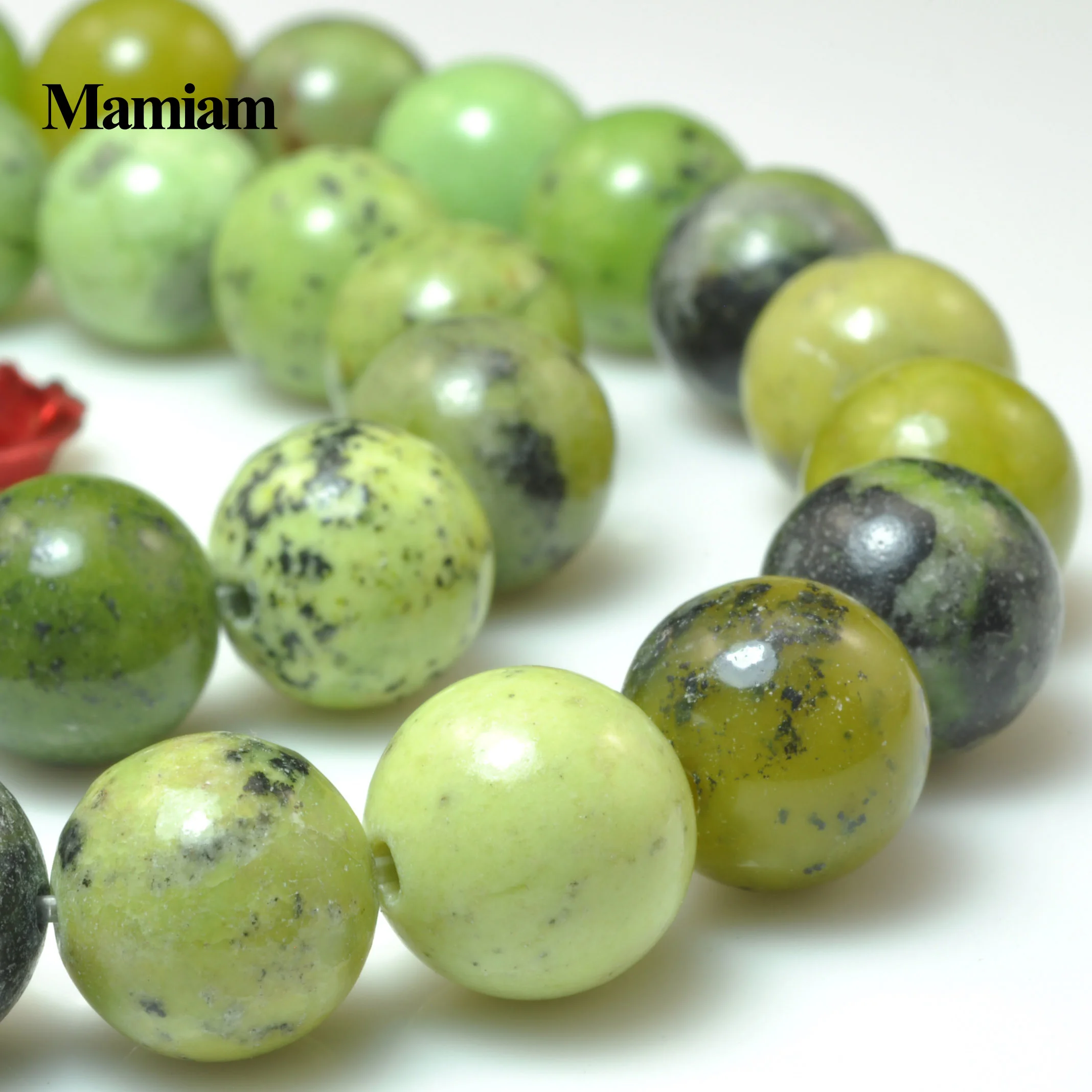 Mamiam Natural Australia Green Jadeite Beads 8mm 10mm Smooth Round Stone Diy Bracelet Necklace  Jewelry Making Gemstone Design