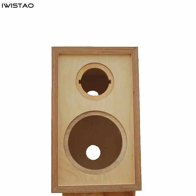 IWISTAO HIFI 2 Way Speaker Empty Cabinet 5 Inches 1 Pair Finished  Solid Birch Wood Inverted for Tube Amp