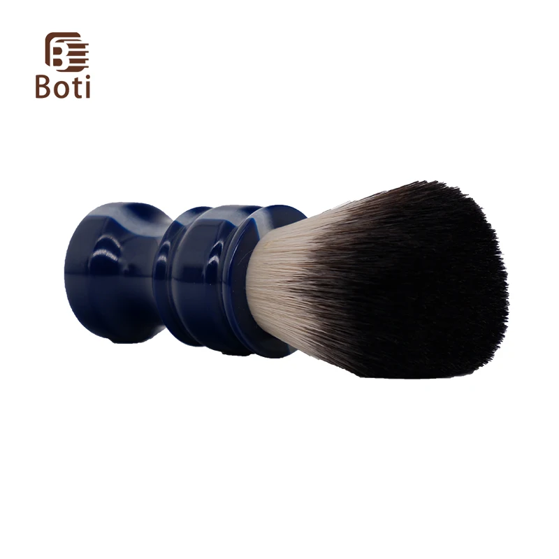 Boti brocha de afeitar con mango de resina Galaxy, pelo sintético de tejón negro de imitación, tipo de bombilla, producto de barba hecho a mano