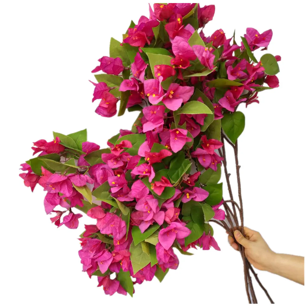 5pcs Silk Bougainvillea Flower Branches Artificial 60 Heads Fake Bougainvillea 85cm/33