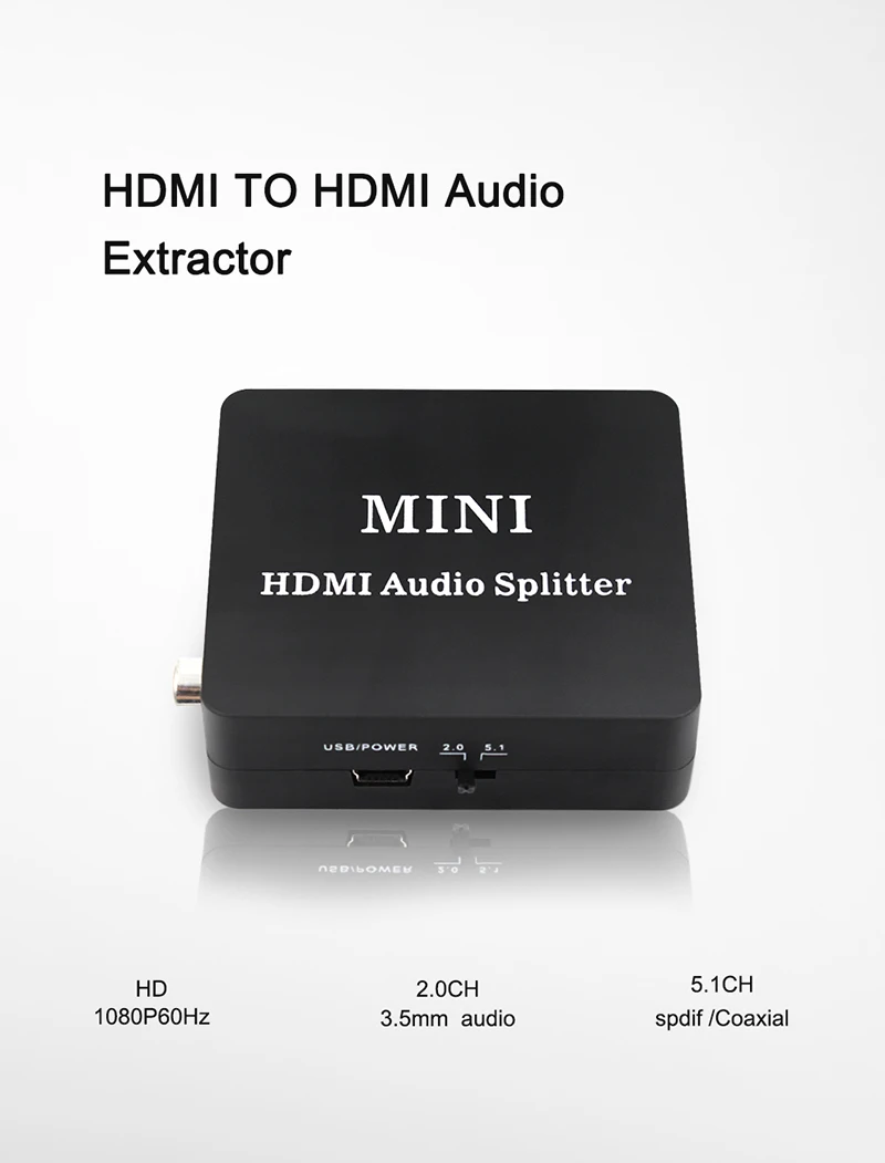 Ekstraktor dźwięku HDMI HDMI na HDMI i optyczny TOSLINK SPDIF + 3.5mm Stereo audio ekstraktor-konwerter rozdzielacz HDMI Adapter