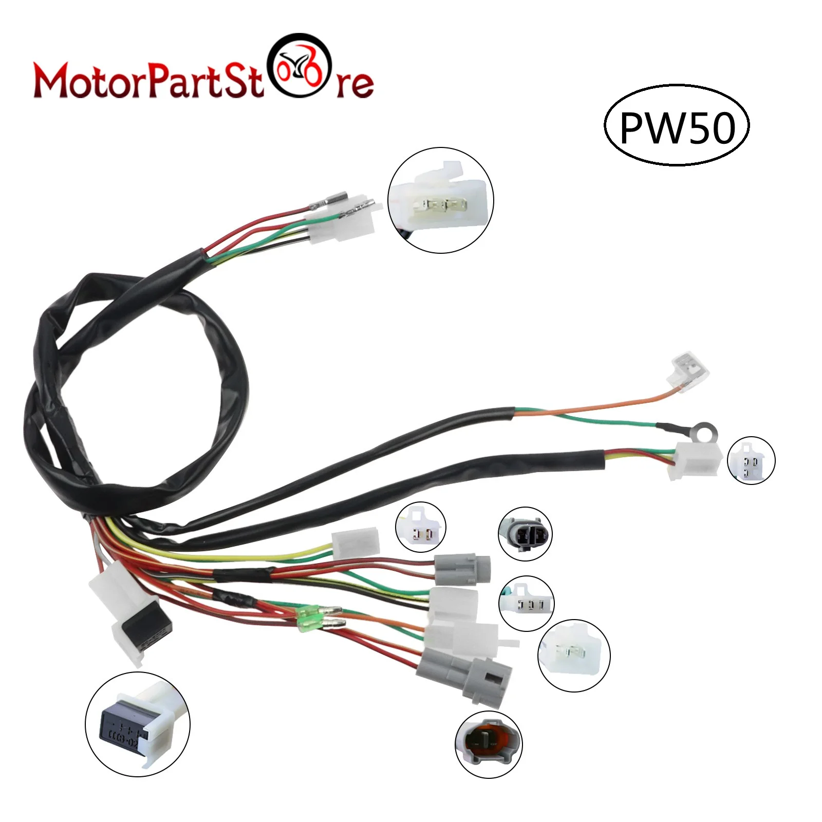 Motorcycle Wire Wiring Harness For Yamaha PW50 PW 50 Peewee 50 1983-2006 Pit Dirt Bike