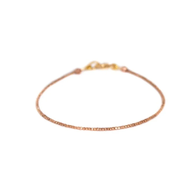 Rose Gold Beads Bracelet Jewelry for Women Adjustable Fashion Accessory