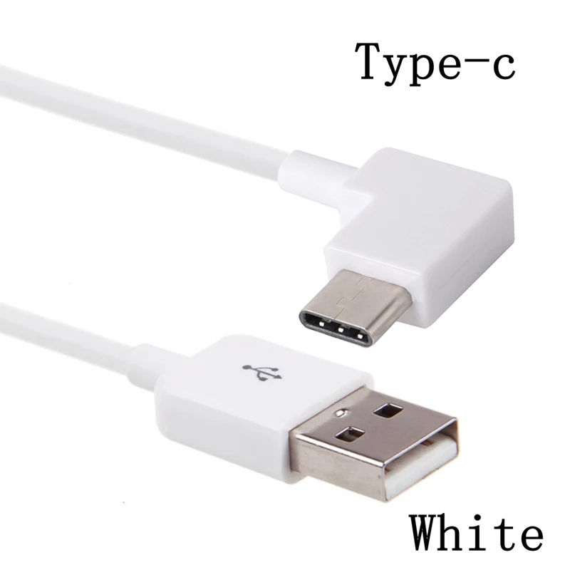 2.4A USB Type C 100cm 1m 2m Short Cable 90 Degree Right Angled USB Type-C 3.1 MICRO USB Connector Cable For Mac Huawei Xiaomi 4C