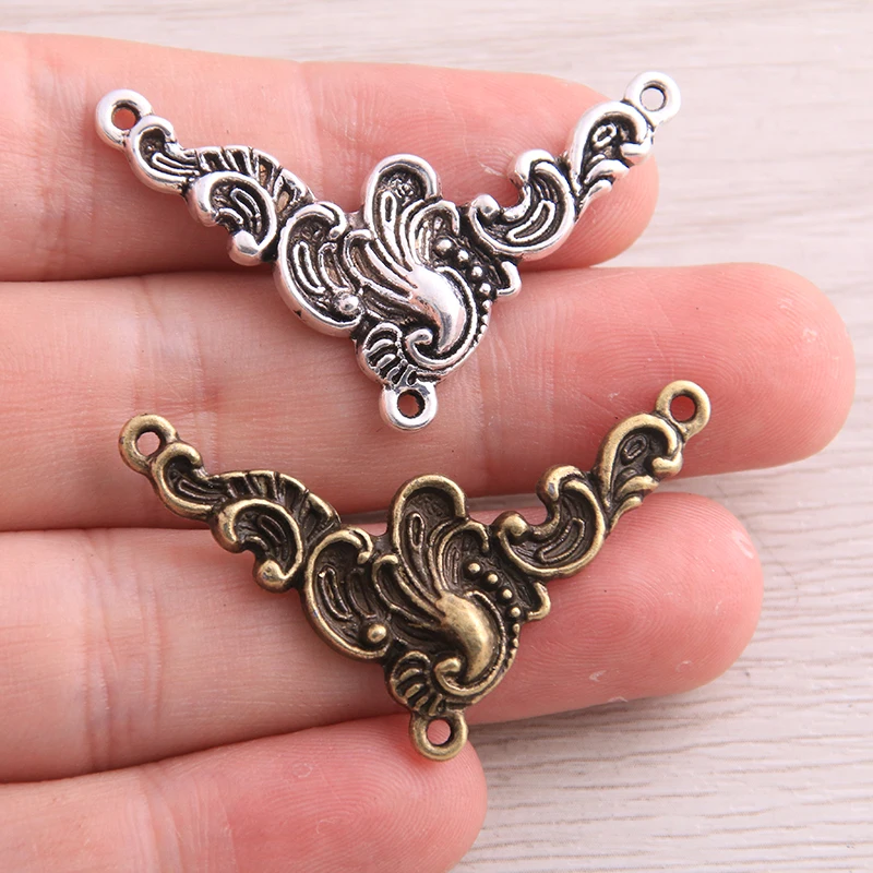 10PCS 24x43MM two colorZinc Alloy Modeling Charms Connect Charms Diy Jewelry Findings Accessories wholesale