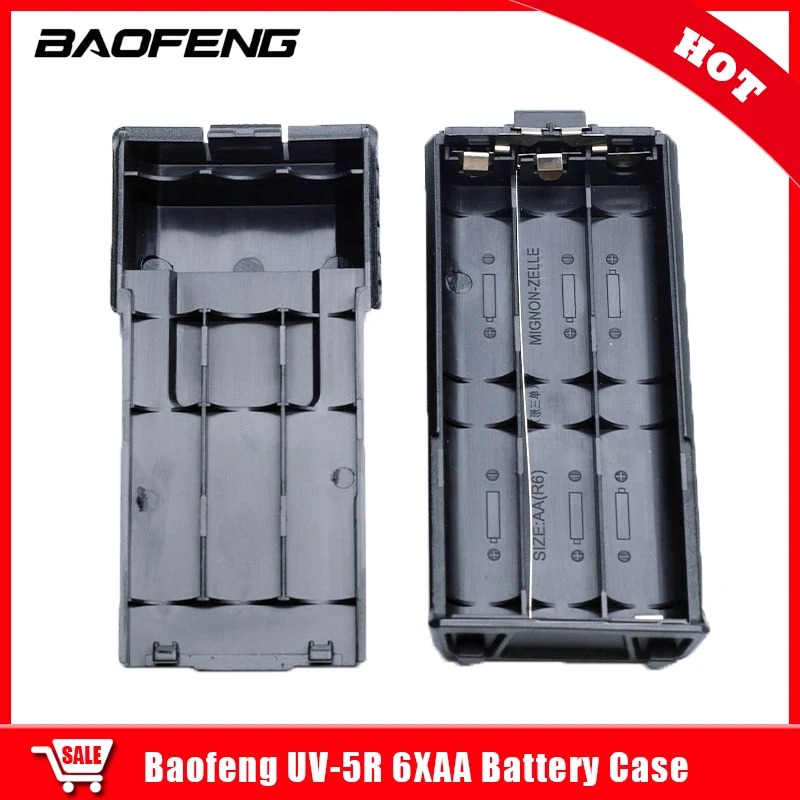 6XAA Battery Case Cell Pack Shell For Walkie Talkie Baofeng UV-5R 5RA 5RB 5RA+ UV5RT BF-F8+ BF-F8HP Two Way Radios Accessories