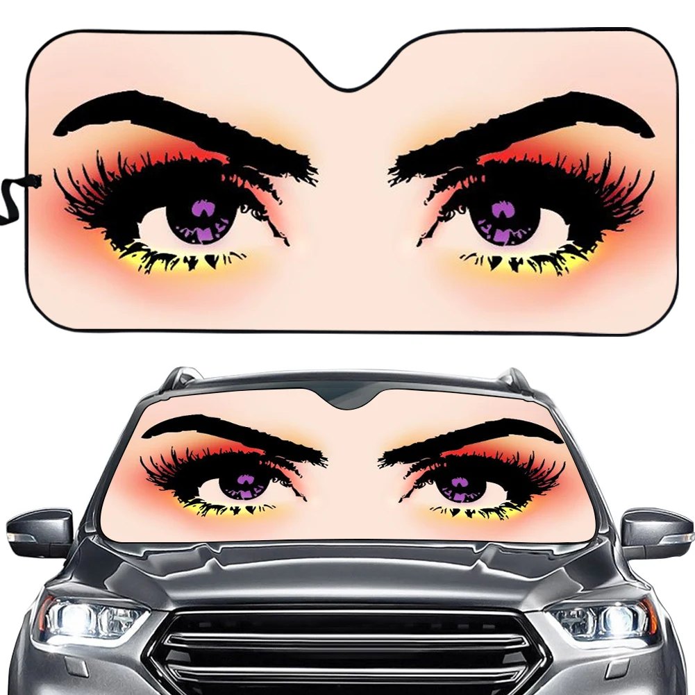 

INSTANTARTS New Fashion 3D Funny Eyes Design Car Accessories Fold-up Sunshade for Windshields UV Sun Front Windshield Sunshade