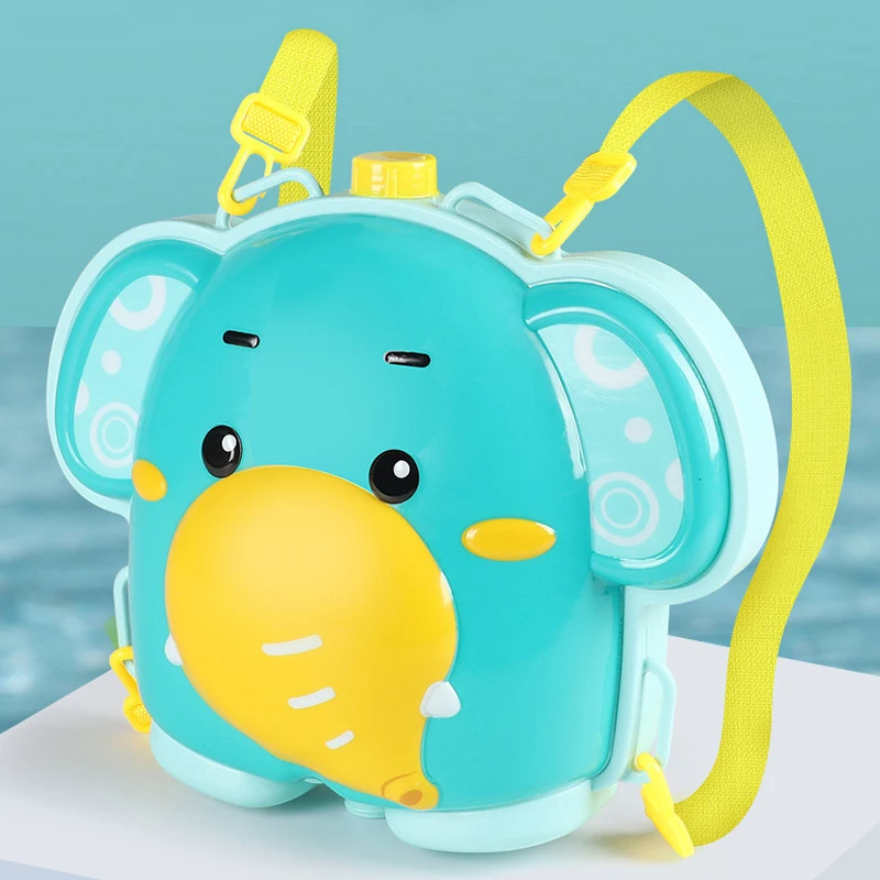 Summer beach children\'s large-capacity elephant and duckling pull-out water spray water gun boy girl cartoon backpack gift toy