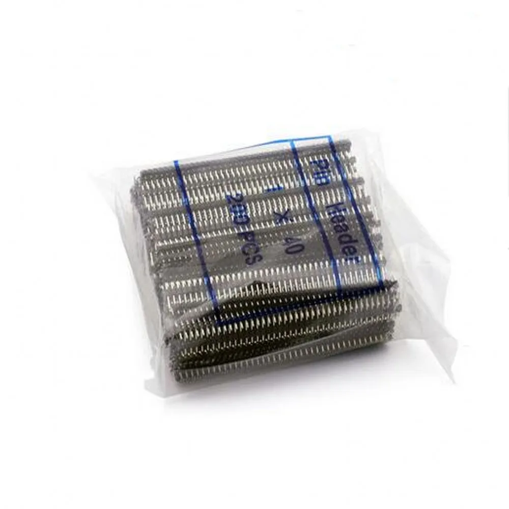 200pcs 40 Pin 1x40 Single Row Male 2.54 Breakable Pin Header Connector Strip for Arduino Black