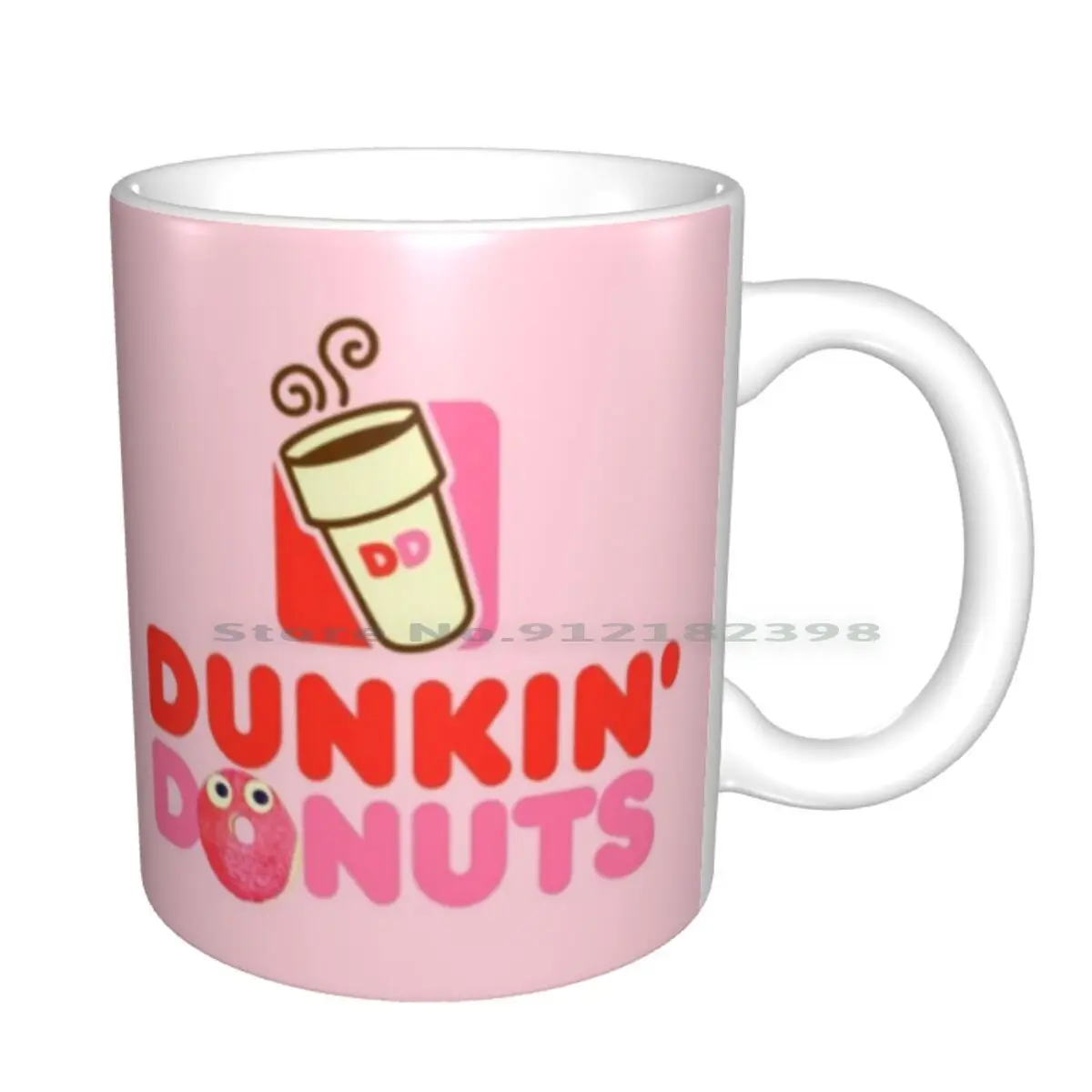 Pink Logo Dunkin Donuts Ceramic Mugs Coffee Cups Milk Tea Mug Pink Red Donut Donuts Dunkin Dunkin Donuts Pastry Dessert Elmo