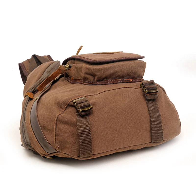 New Multifunctional Chest Bags Men Quality Canvas Shoulder Bag Casual Vintage Crossbody Bags Multi-pockets Travel Pack XA781ZC