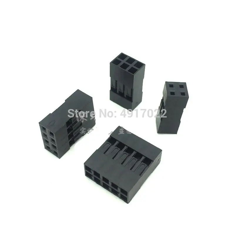 20pcs 2.54mm Dupont Connector 2.54mm Double Row Plastic Shell Plug 2* 2P 3P 4P 2*5P 6P 7P 8P 9P 10P 2*5 pin