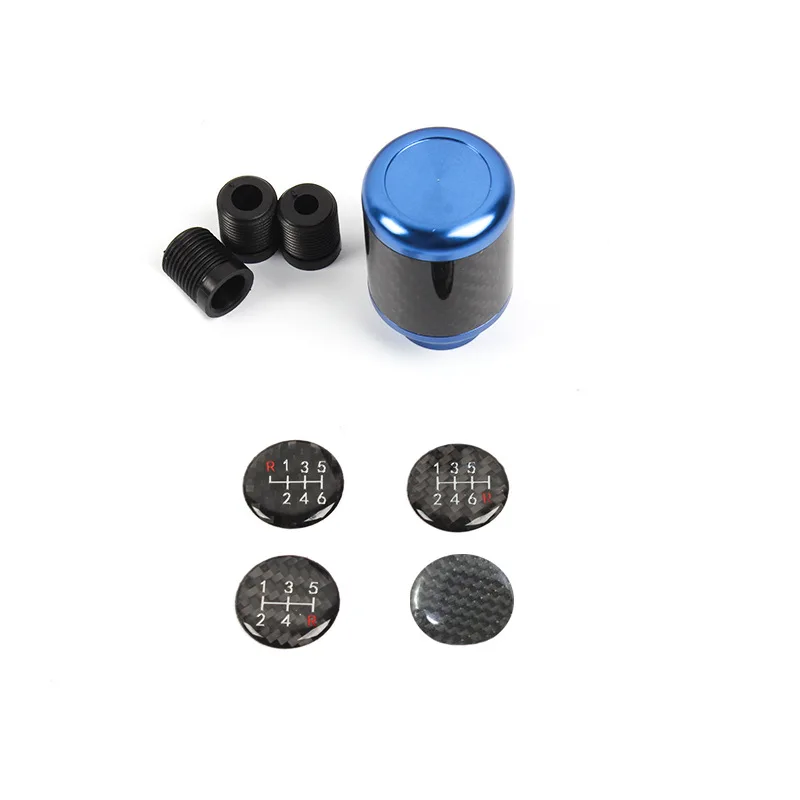 Universal Car Carbon Fiber Aluminum Knobs Gear Shift Knob Shifter Lever Round Ball Shape Shifter Lever Fit For Honda Toyota