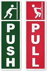 Creative for Shopping Malls, Shops, CafesSliding Door Access Sign Color Sign Sticker and Red Push-pull Sticker Suitable