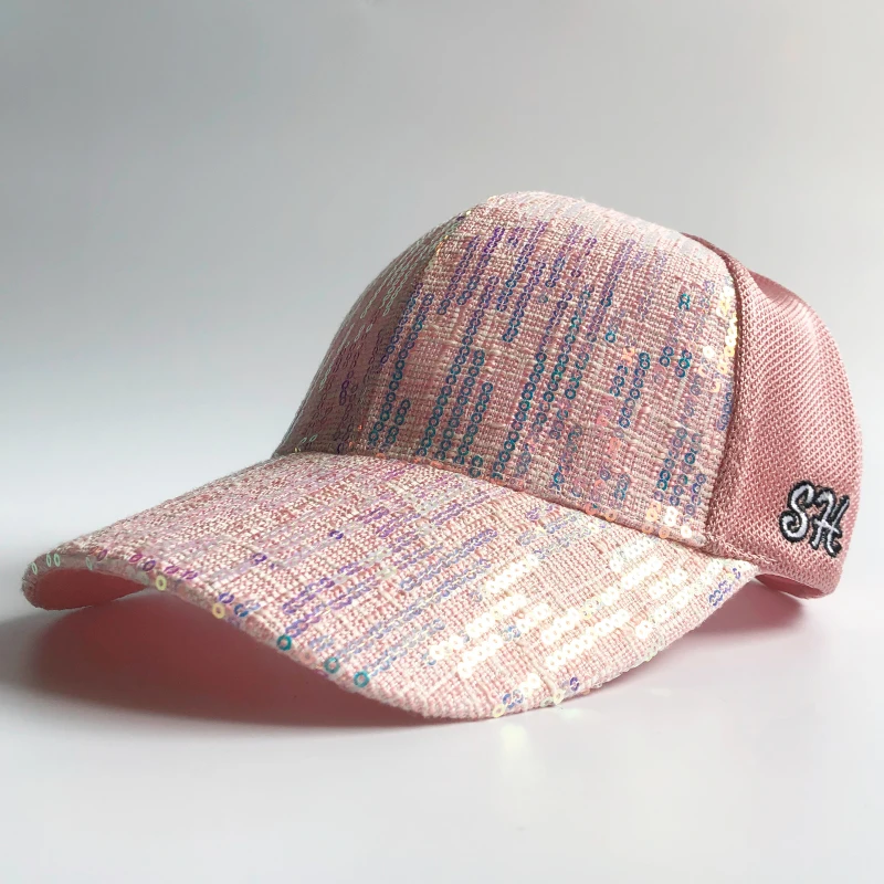 2021 Popular Baseball Cap Sports hat for Ladies Trucker Hat with Bling Mesh Hat