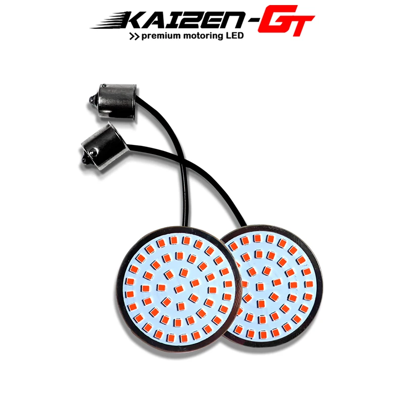 Red 1156 48-SMD LED Rear Turn Signal Light Inserts Bulbs For Harley Davidson Road King, Ultra Glide, Road Glide etc Motorcycles