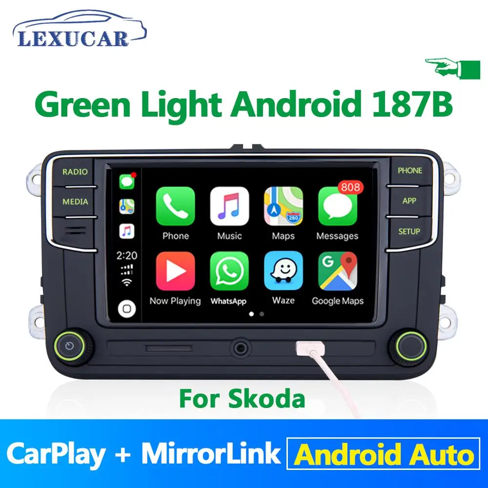 

Noname RCD330 Plus Android Auto Carplay Car Radio Green Light Menu RCD330G For Skoda Octavia Fabia Superb Yeti 6RD 035 187B