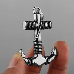 Stainless Steel Viking Anchor Pendant Necklace Vintage Personality Nordic Pirate Men's Party Jewelry Punk Hip Hop Necklace Gift