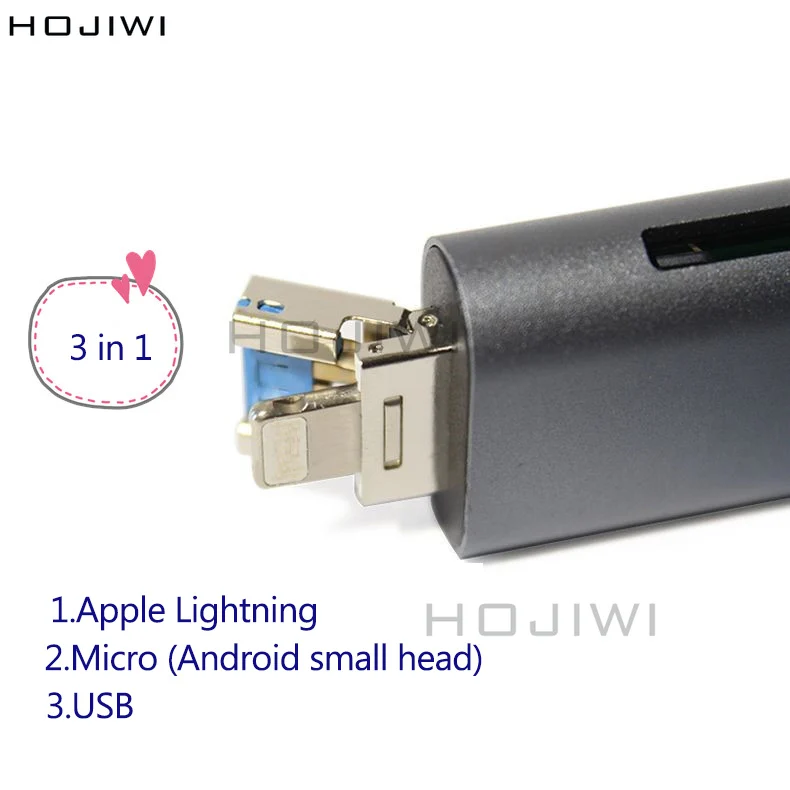 HOJIWI 4 in 1 hub usb 3 .1 for Apple ipad pro Macbook Apple mobile card reader iOS Android mobile phone expansion adapter GA01