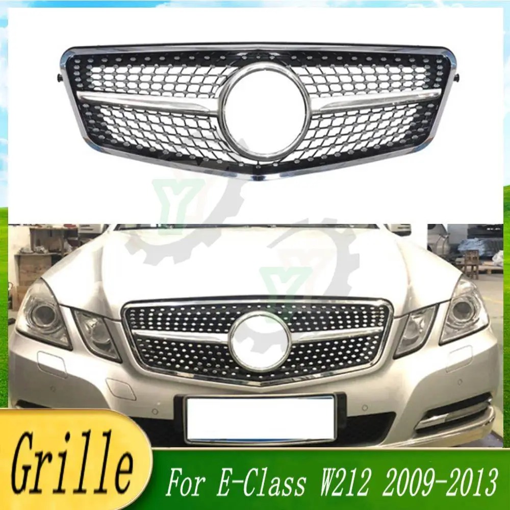 

Sport Front Radiator Grid Inlet Grille Bumper Grill Tuning Accessories For Mercedes Benz E class W212 2009-2013 GT Diamond Style