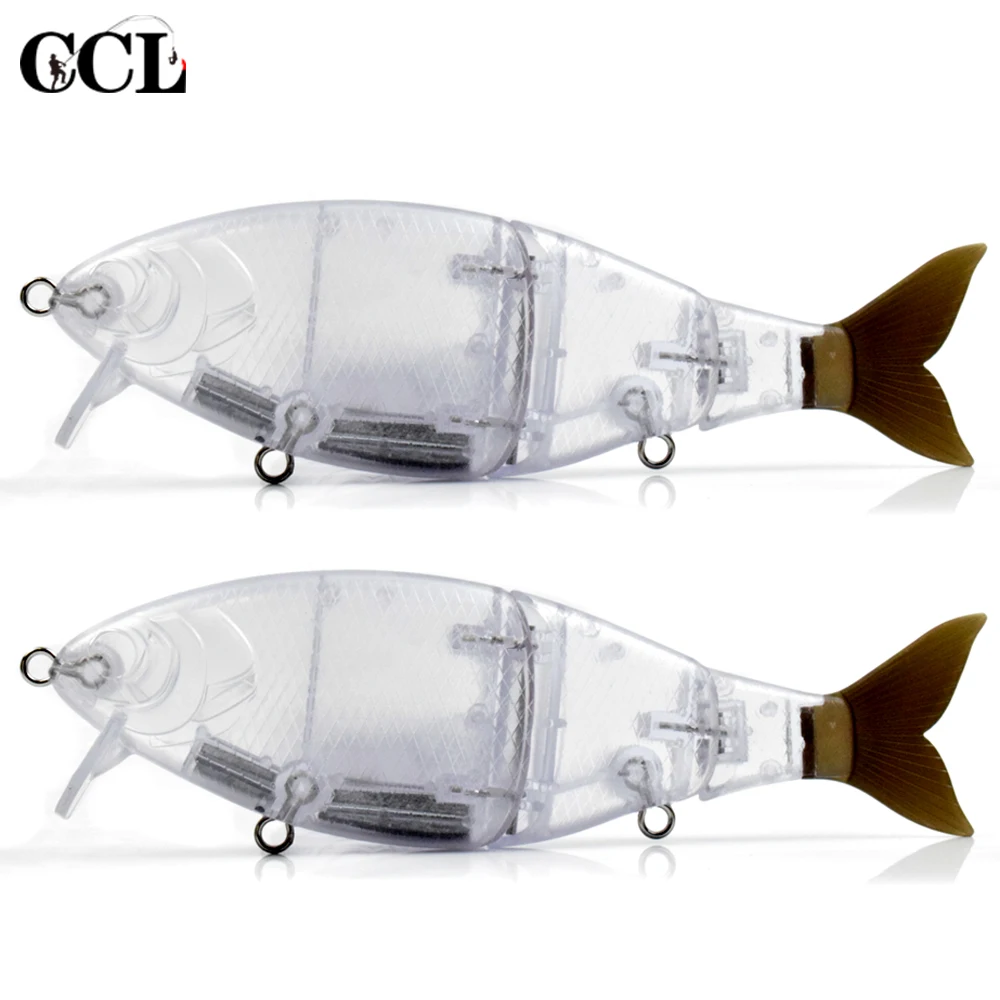 CCLTBA 10pcs / lot Blank Lure 18.5cm 60g Topwater unpainted Jointed Fishing Lures 3 Segments Shad Bait Fishing Tackle