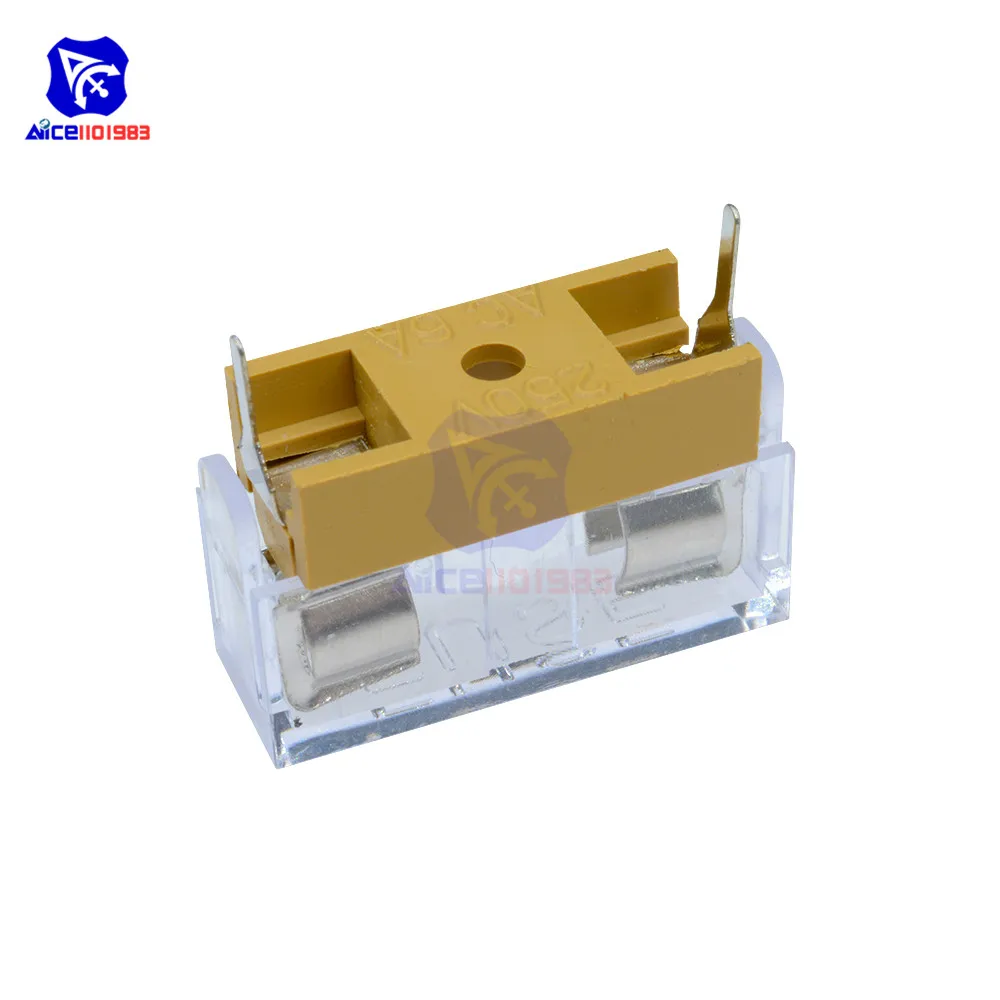 10 шт./лот держатель платы предохранителя diymore с крышкой для предохранителя 5x20 мм 250 в 6 А