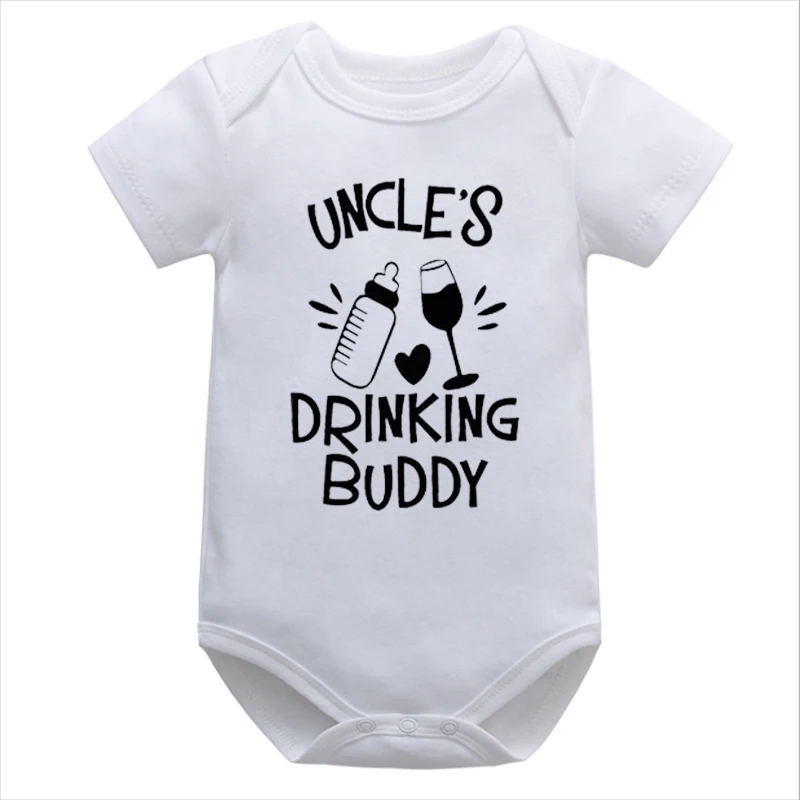 Drinking Buddy Print Funny Newborn Boy Clothes Newborn Christmas Girl Clothes Baby Girl Onesie Print Rainbow 7-12m