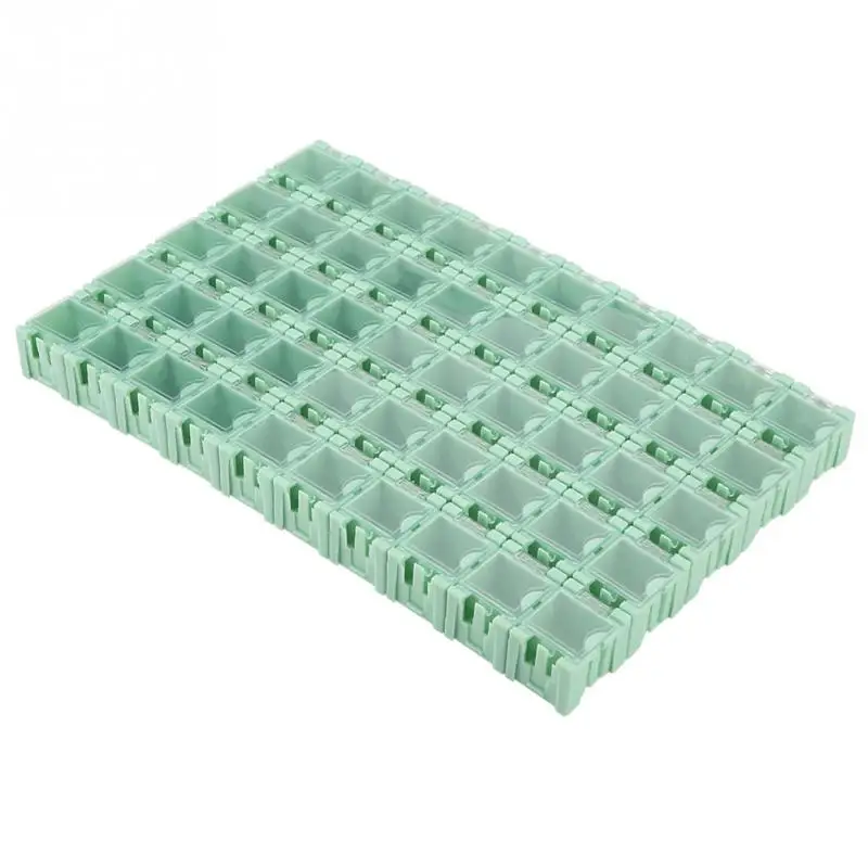 50Pcs SMT SMD Electronic Component Container Storage Boxes Electronic Components Self-locking Buckle Boxes Mini Storage Kit