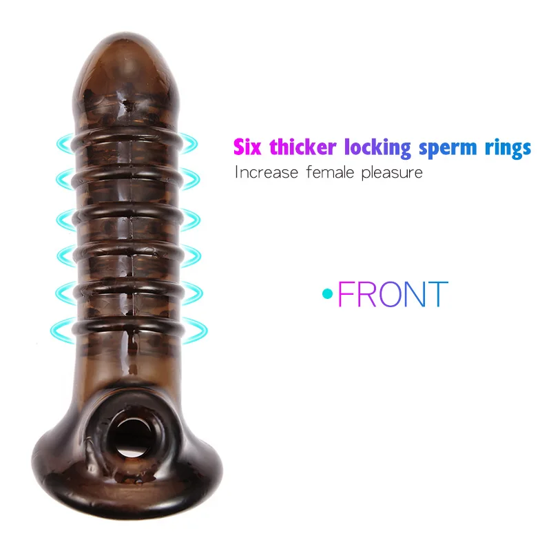 Sleeve For Penis Enlarger/Extender/Enlargement Reusable Condoms Thick Cock Rings Adult Sex Toys Penis Extension/Cover